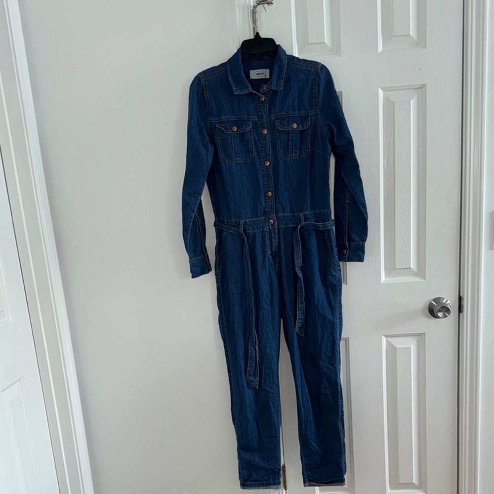 New Look Blue Denim Overalls with Elastic Waist